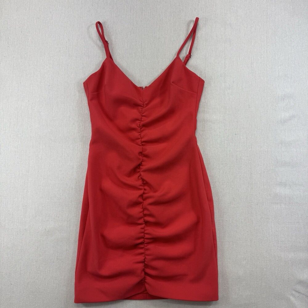 LIKELY Red Ruched Mini Dress Women’s Size 0 Spaghetti Strap Cocktail Party